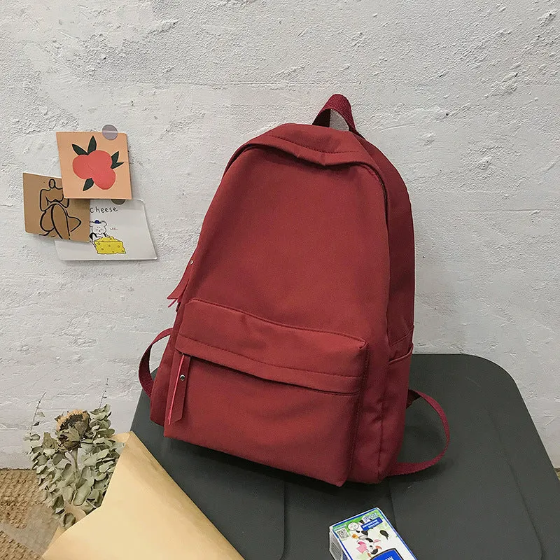 Women's & Men's Literary Style Solid Color Fresh And Backpacks