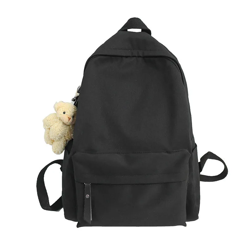 Women's & Men's Literary Style Solid Color Fresh And Backpacks