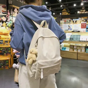 Women's & Men's Literary Style Solid Color Fresh And Backpacks
